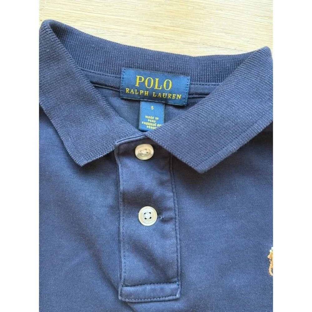 Polo Ralph Lauren boys navy polo short sleeve shirt size 5 5T